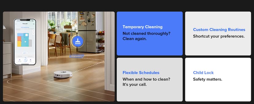 roborock Qrevo S Robot Vacuum and Mop, Self-Drying, Auto Mop Washing, 7000Pa Suction, Self-Emptying & Refilling, 10mm Mop Lifting, 200RPM Spinning Mops, Smart Obstacle Avoidance, White