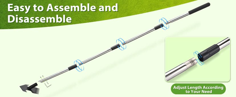 CAROD Hoe Garden Tool, Scuffle Garden Hoe for Weeding with 30-60 Inch Steel Long Handle, Dual Use Sharp Gardening Hula Hoe, Adjustable Rocket Shaped Weed Remover Action Hoe