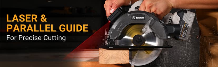 DEKOPRO 20V Cordless Circular Saw, 6-1/2-Inch Blade, 4500 RPM Circular Saw Cordless with 2 Battery and Charger( 4.0Ah )