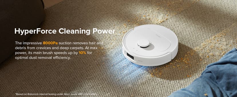 roborock Qrevo Series Robot Vacuum and Mop, 8000Pa Suction, Upgraded from Qrevo S, Anti-Tangle Brush, Smart Obstacle Avoidance, Auto Mop Washing, All-in-One Dock, 200RPM Spinning Mops, White(QV 35A)