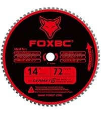 FOXBC 14 Inch Metal Steel Cutting Saw Blade 72 Tooth for Evolution 14 Inch Chop Saw and Other, Cermet Carbide Up to 5X Longer Life