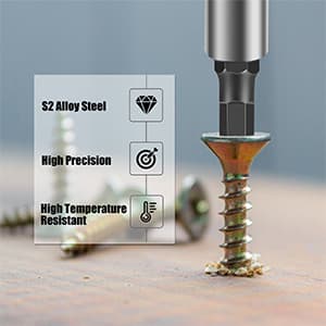 AEJ 49-Pack Screwdriver Bit Set, Hex Head Drill Bit Set, Torx Square Slotted Phillips Bit Set with 1/4" Bit Holder, 1/4 Hex Shank, S2 Steel, 1"Long