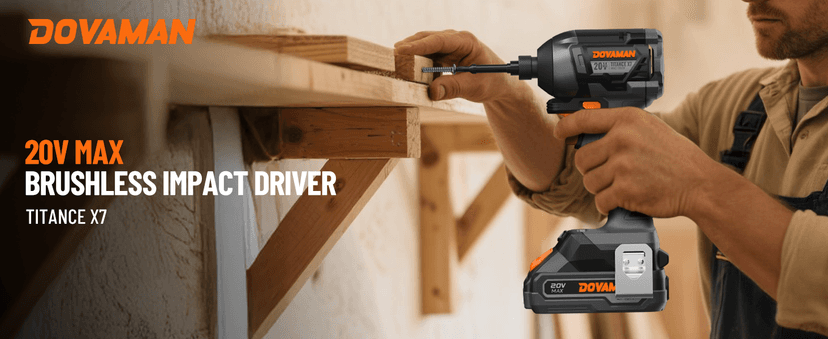 TITANCE X7 20V Cordless Impact Driver, 1/4'' Hex Compact Brushless Driver Kit with 1,770 In-lbs Torque, Battery & Charger Included – Lightweight Electric Screwdriver for Wood, Metal & Auto Repair