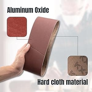 POWERTEC 3 x 21 Inch Sanding Belts, 10PK, 80 Grits Aluminum Oxide Sandpaper, 3x21 Sanding Belt for Portable Belt Sander, Woodworking, Paint Sanding, Metalworking, Rust Removal, Polishing (110430)