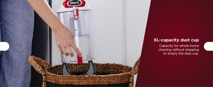 Shark NV501 Rotator Professional Lift-Away Upright Vacuum with HEPA Filter, Swivel Steering, LED Headlights, Wide Upholstery Tool, Dusting Brush & Crevice Tool, White/Red