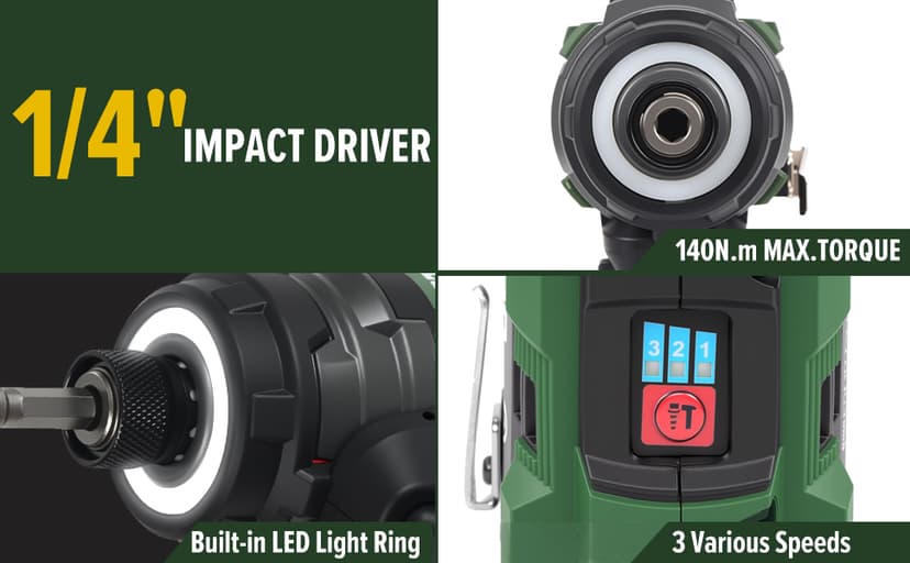 Prostormer Cordless Drill and Impact Driver Set, 17V Brushless Power Tool Kit Included 3/8” Drill & 1/4” Impact Driver with 2 Batteries, Charger, 23pcs Bits and Tool Case