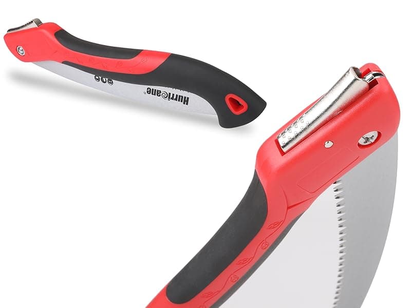 HURRICANE Folding Hand Saw, 10 Inch Pruning Saw, Hand Saw for Wood Cutting, Camping Tree Saw with SK5 Curved Blade, Triple-cut Razor Teeth, Outdoor Portable Saw for Tree Trimming, Gardening, Hiking