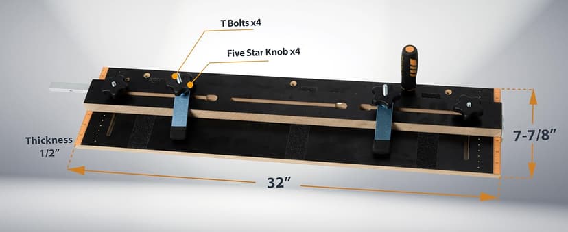 POWERTEC 71395 Taper/Straight Line Jig for Table Saws with 3/4” Wide by 3/8” Deep Miter Slot