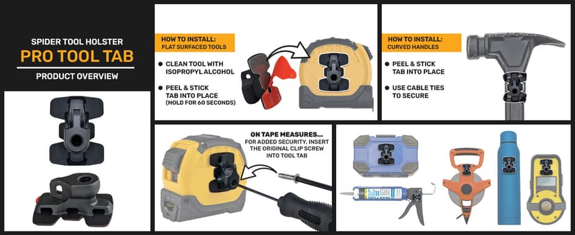 Spider Tool Holster - Improve The Way You Carry Your Power Drill, Driver, Multitool, Pneumatic, Multi-Tool and More on Your Belt - Compatible With All Major Tool Brands