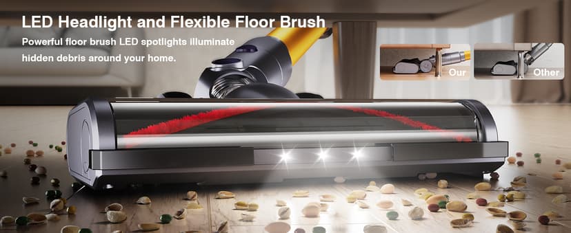 Cordless Vacuum Cleaner, 450W 40Kpa Powerful Stick Vacuum, Up to 50Mins Rechargeable Battery, Vacuum Cleaners for Home Anti-Tangled Lightweight Handheld for Hardwood Floor, Carpets, Pet Hair