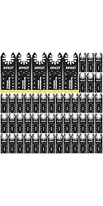 26pcs Oscillating Saw Blades Titanium Multitool Blades for Wood Plastics Metal oscillating Tool Blades Kits Fit Rockwell Ridgid Ryobi Milwaukee Chicago Craftsman Dewalt
