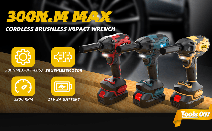 Cordless Impact Wrench, 21V Torque Power Impact Driver, 1/2" Power Impact Wrenches with 2 * 2.0Ah Batteries with 19 Accessories, Electric Impact Motor Variable Speeds for home installation (Yellow)