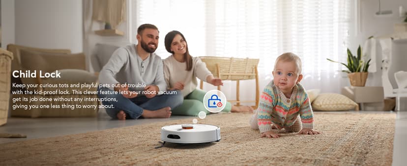 D20S Max+ Robot Vacuum and Mop, Specifically Handling Pet Hair Design, 6000Pa Max Suction, with Self-Empty Dock, 10 Weeks Hands-Free Cleaning, PreciSense LiDAR Navigation, App & Voice Control