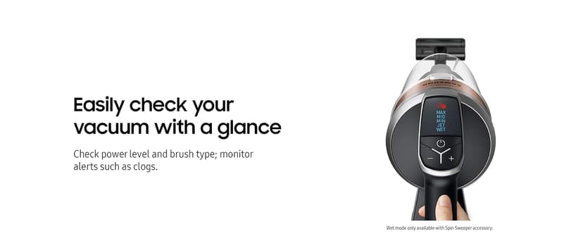 SAMSUNG Jet 75 Pet Cordless Stick Vacuum Cleaner, Lightweight w/ Turbo Brush, Mini Motorized Tool, Removable Battery, Powerful Cleaning for Hardwood Floors, Carpets, Area Rugs, VS20T7512N7/AA, Silver