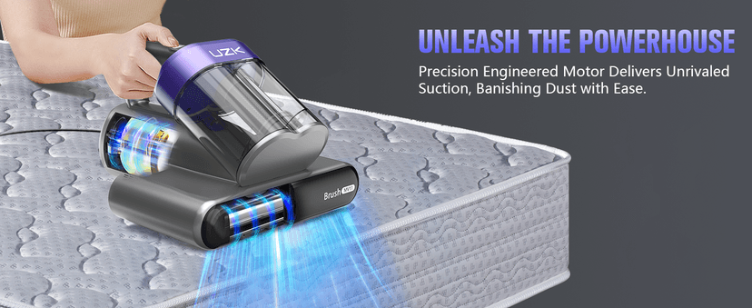 Mattress Vacuum Cleaner,Bed Vacuum Cleaner with UV-C Light,16Kpa,140°F Heat,Ultrasonic,Anion,Handheld Vacuums for Bed,Sofa,Couch,Crib(Corded, Purple)