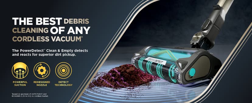 Shark PowerDetect Clean & Empty Cordless Stick Vacuum & Auto-Empty System, Powerful Suction, HEPA Filtration, Carpet & Hard Floor, Portable, Stick Vacuum for Pet Hair, Dark Gray, IP3253