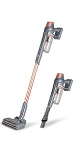 Kenmore DS4065 Cordless Stick Vacuum 1L Capacity Lightweight Cleaner 2-Speed Power Suction LED Headlight 2-in-1 Handheld for Hardwood Floor, Carpet & Dog Hair, Blue, DS4065