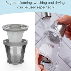 TEZILON Car Vacuum Cleaner 18000Pa Powerful Suction HEPA Filter, Portable Cordless Handheld Vacuum Vehicle Home with LED Display Air Duster Rechargeable Lightweight Multi-Nozzles for Pet Hair Keyboard