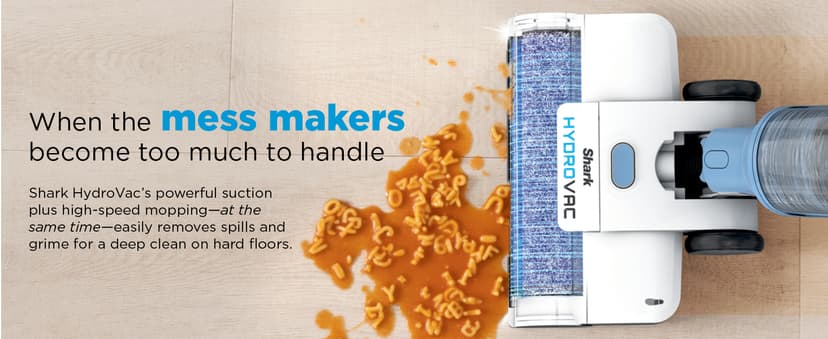 Shark WD201 HydroVac Cordless Pro XL 3-in-1 Vacuum, Mop & Self-Cleaning System with Antimicrobial Brushroll* & Solution for Multi-Surface, Hardwood, Tile, Marble & Area Rugs, Pure Water