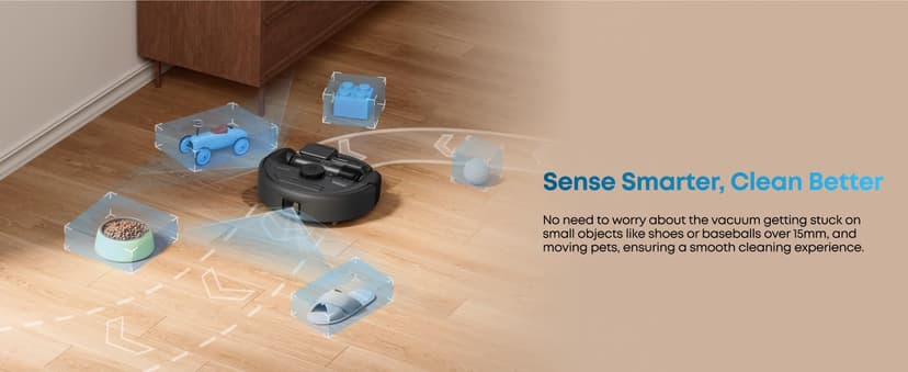 eufy Robot Vacuum 3-in-1 E20,with Versatile Stick and Handheld Vacuum Cleaner Combo,Self Emptying Up to 75 Days,Max 30,000Pa,Smart Obstacle Avoidance,Pro-Detangle,Perfect for Carpet,Crevices,Stairs