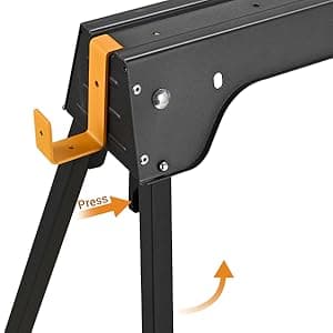 Saw Horses 2 Pack, Heavy Duty Folding Portable Saw Horses Table 2200 Lbs Load Capacity with 2x4 Support Legs, Fast Open Legs and Easy Grip Handle for Woodworking.