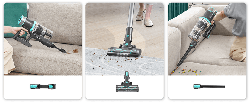 Belife BVC11 Cordless Vacuum Cleaner, 2 Detachable Battery, Max 80mins Runtime, 25Kpa 380W Brushless Stick Vacuum, Lightweight Vacuum for Home Hardwood Floor Carpet Pet Hair, LED Touch Display