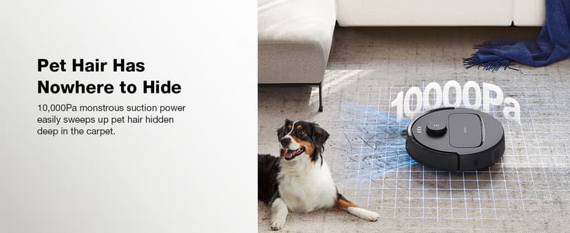 ECOVACS DEEBOT N30 Omni Robot Vacuum and Mop, 10000Pa Suction, TruEdge Adaptive Edge Mopping, ZeroTangle 2.0 Technology, Hot Air-Drying, Self-Emptying, Auto-Lift Mopping, Obstacle Avoidance