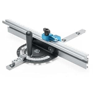 DuBois 51007 Table Saw Miter Gauge Fence System w/ 13 Precise Angle Stops & Standard 3/4”x 3/8”T-Slotted Miter Bar w/T-Slot Plate, Includes T-track Miter Fence, T-track Flip Stop, SEA/Metric Scale