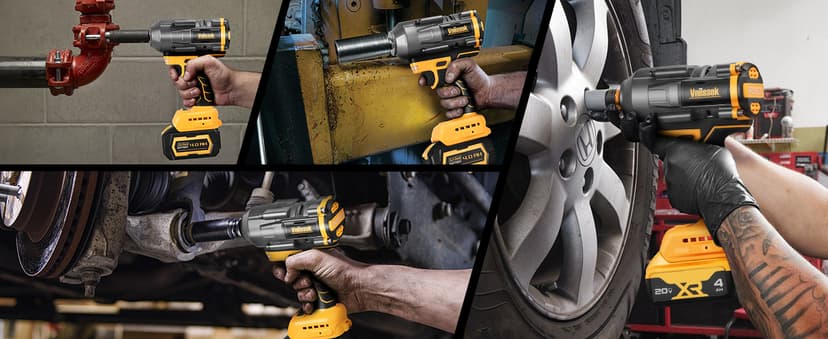 Cordless Impact Wrench 1/2 inch for Dewalt 20V Battery, 1000/1200N.m Impact Driver High Torque Brushless Electric Impact Gun Includes LED Work Light Variable Speeds for Car/Truck RV/Mower