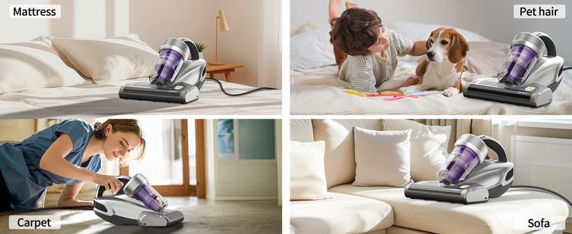 Jimmy Mattress Vacuum Cleaner, Anti-allergen Bed Vacuum Cleaner with UV-C Light & High Heating Tech, 14Kpa Suction 480W Powerful Handheld Vacuums for Dust & Pet Hair(JV35, Corded)