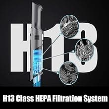 Handheld Vacuum Cordless, Lightweight 1.4lb with Powerful Suction, Charging Dock, Single Touch Empty and Detachable Dust Cup (Frosted Silver)