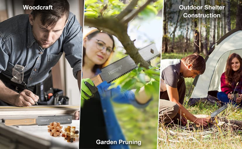 Hand Saw Woodworking Tools, 6-Inch Pull Saw, Flexible Double-Edge Blade 17/11 TPI, Japanese Flush Cut for DIY Craft, Non-Slip Wood Handle, Sharp & Lightweight for Woodworking and Garden Trim