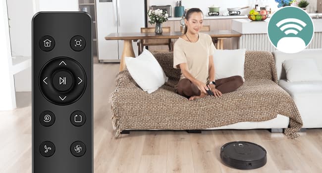 W6+ Robot Vacuum Cleaner,2800Pa Suction,720ml Large Capacity,120 Mins Runtime,Self-Charging Slim Robotic Vacuums,APP/Voice/Remote Control,No Entanglement Suction Port Ideal for Pet (Black)