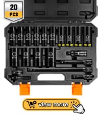 BOEN Pro 1/2" Drive Metric Deep Impact Socket Set, 21-Piece CR-MO &CR-V Steel, Upgraded Torque & Durability, 10mm-24mm, Includes Extension Bars, Universal Joint, Adapter – Meets ANSI
