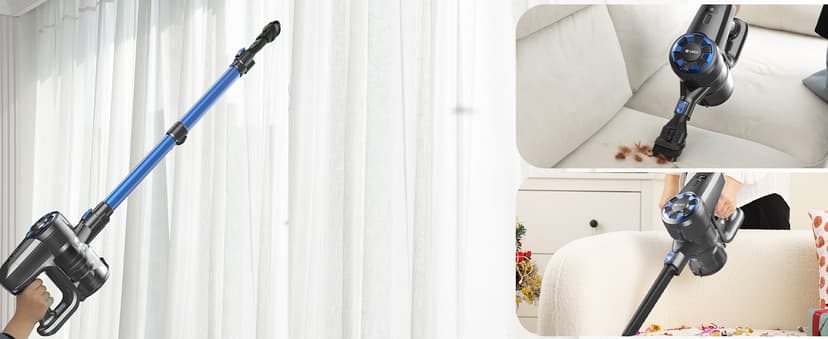 Cordless Vacuum Cleaner, 8-in-1 Lightweight Stick Vacuum with Powerful Suction, Self-Standing, 40 Mins Max Runtime, Rechargeable Vacuum Cleaners for Home, Hardwood Floor, Carpet, Pet Hair N3S