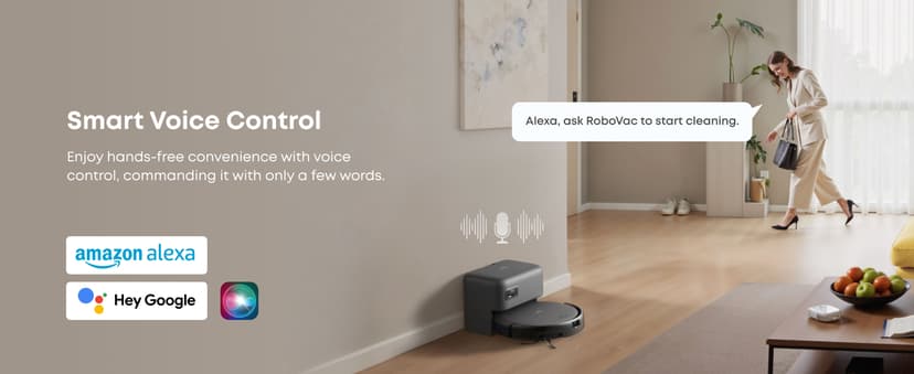 eufy Robot Vacuum C10 with Self Emptying Station, Up to 60 Days Hands Free Cleaning, Edge Expansion Brush, 4000Pa Powerful Suction, 2.85-Inch Ultra-Slim Body, Smart Mapping, Lidar Navigation