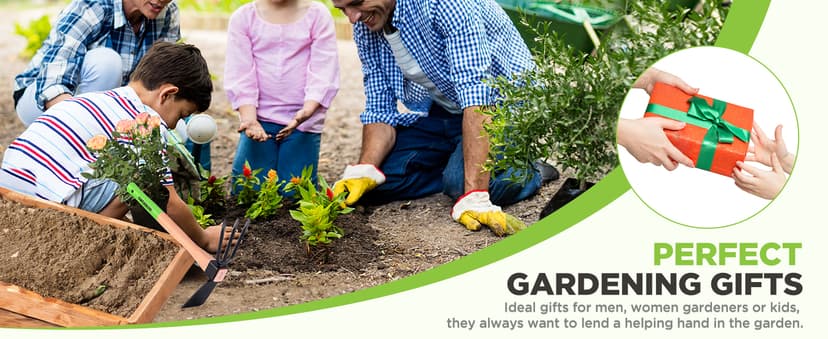 WORKPRO Hoe and Cultivator Garden Rake with 14" Wooden Handle, Sharp Hoe Blade & Sturdy 3 Claw Tiller, 2-in-1 Heavy Duty Gardening Hand Tools for Digging, Loosening Soil, Weeding, Cultivating