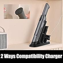Handheld Vacuum Cordless, Lightweight 1.4lb with Powerful Suction, Charging Dock, Single Touch Empty and Detachable Dust Cup (Frosted Silver)