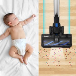 Cordless Vacuum Cleaner for Home, 45Kpa Lightweight Stick Vacuum with Powerful Suction, Rechargeable Battery Up to 50mins, Handheld Vacuum Cleaners for Carpets, Pet Hair,Hardwood Floors - Blue