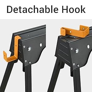 Saw Horses 2 Pack, Heavy Duty Folding Portable Saw Horses Table 2200 Lbs Load Capacity with 2x4 Support Legs, Fast Open Legs and Easy Grip Handle for Woodworking.
