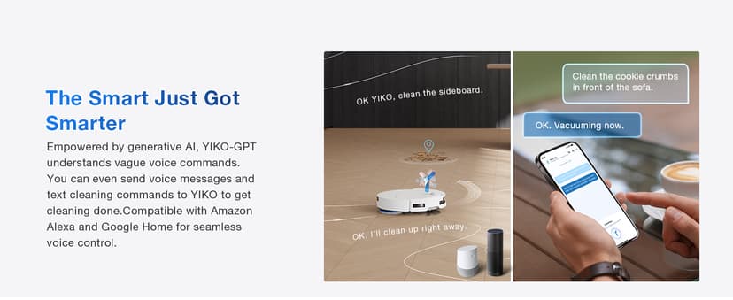 ECOVACS DEEBOT T50 PRO Omni Robot Vacuum and Mop, 3.19” Ultra-Slim, 15,000Pa Suction, ZeroTangle 2.0, TruEdge Edge Cleaning, AIVI 3D Obstacle Avoidance, Auto Mop Wash & Dry, Self-Emptying,White