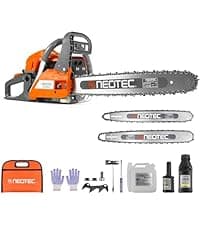 58CC Gas Chainsaw 18 Inch 20 Inch, Gas Powered Chain Saw with Ergonomic Handheld Petrol Gasoline Chain Saw, 2-Cycle Gas Engine Chainsaw for Tree Wood Firewood Outdoor Cutting