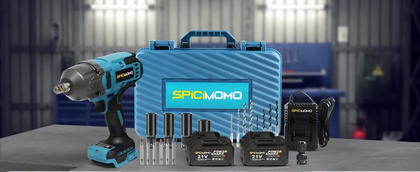 1/2 inch Cordless Impact Wrench - 1200N.m High Torque Heavy Duty Impact Gun with 2x 4.0Ah Batteries, 21V Powerful Impact Driver/Drill for Tough Auto Repair and Construction Tasks