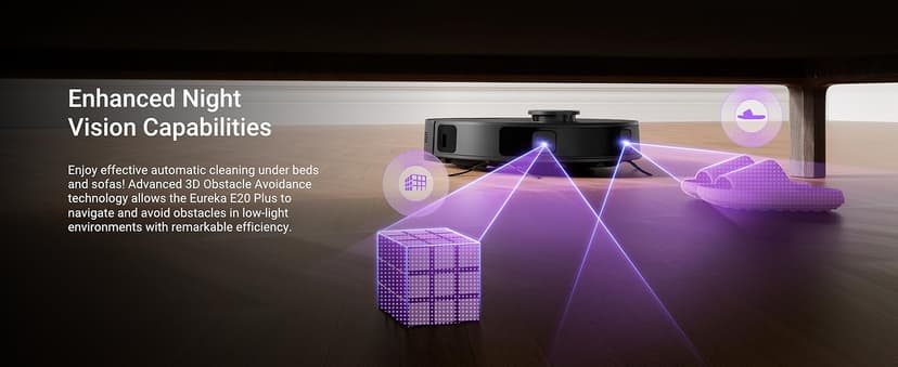 Eureka E20 Plus Robot Vacuum with Bagless Self Emptying Station, Robotic Vacuum and Mop Combo, 45-Day Capacity, Upgraded 8000Pa Suction and Anti Hair-Tangling Brush, LiDAR Navigation, App Control