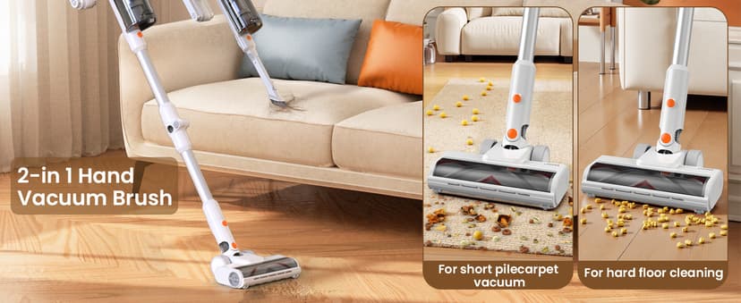 JONR VC08 Pro Cordless Vacuum Cleaner with Auto-Empty Station Powerful Suction, 2.5L Large Dust Bag, 3 in 1 Clean Staion, Rechargeable, Stick Vacuum for Pet Hair, Carpets & Hardfloor