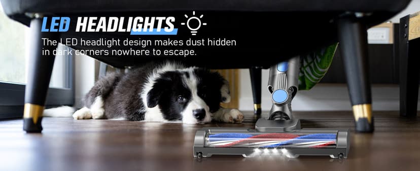 Cordless Vacuum Cleaner,Vacuum Cleaners for Home with Super Suction,Lightweight Stick Vacuum with 35 Mins Runtime,Rechargeable Cordless Vacuum for Carpet, Tile, Pet Hair, Hardwood Floors(Deep Blue)