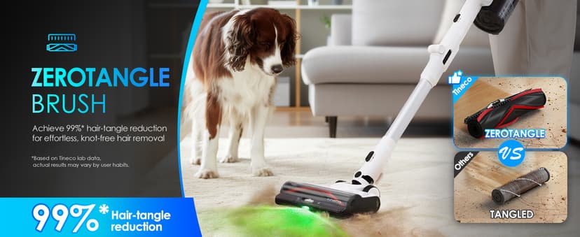 Tineco Pure ONE A50S Cordless Stick Vacuum Cleaner, 185W Suction,1L Larger Dustbin, 3DSense Power Brush, PureCyclone Tech, Easily Tackles Large Debris