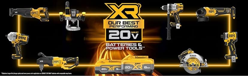 DEWALT 20V MAX XR 1/2 Inch Cordless Hammer Drill Kit with 8AH Battery and Charger (DCD1007WW1)