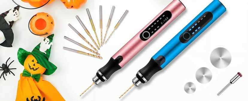 3-Speed Cordless Mini Drill Pen With 8 Small Drill Bits,Rechargeable Electric Hand Drill Pin Vise,Resin Drill Set For Jewelry Making,Resin,Plastic,Wood,Keychains DIY (BLUE)