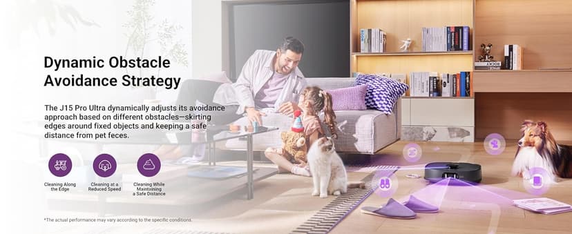 Eureka J15 Pro Ultra Robot Vacuum and Mop with Self Emptying Base, 16,200 Pa Suction, Flex-Arm Design Mop, Auto Mop Hot Water Washing & Hot Air Drying, Anti-Tangle, AI Obstacle Avoidance, Black